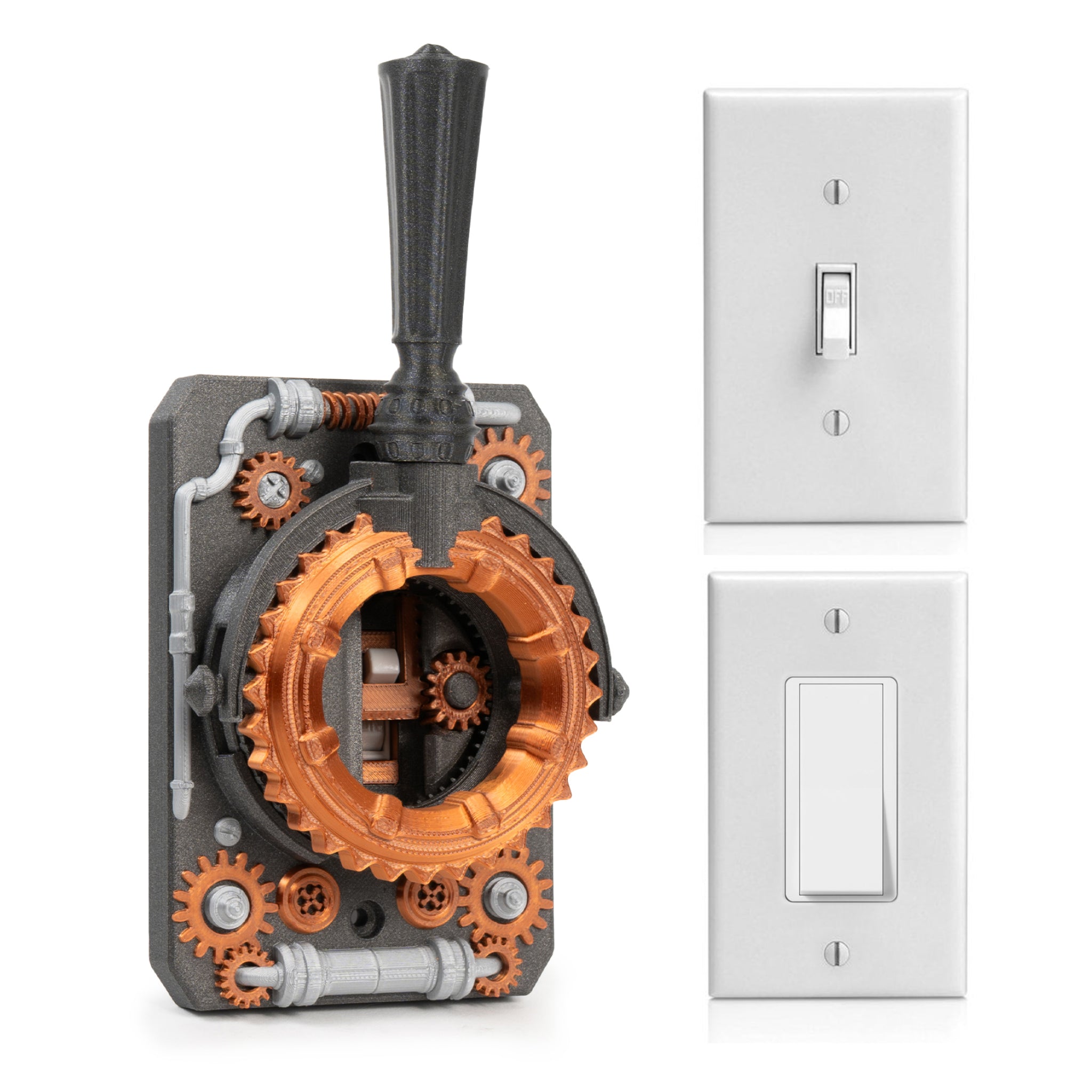 Steampunk Gears Switch Plate Covers - Paddle & Toggle Light Switch
